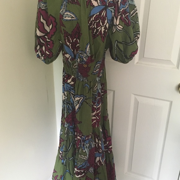Anthropologie ‘Conditions Apply’ Midi Dress multi floral with puff sleeves sz 8 - Picture 4 of 5
